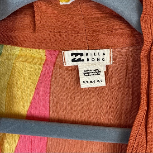 Billabong Love Land Floral Open Cardigan Kimono Beach Cover Up Size M / L - Picture 4 of 11